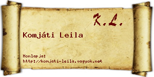 Komjáti Leila névjegykártya